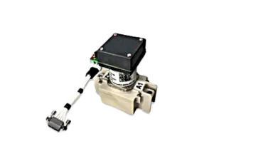 Electric motor with cable connected, isolated on white.