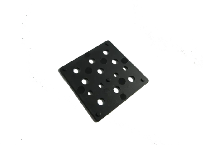 Square plate with multiple circular holes.