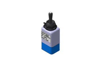 Leach switch illustration with label and toggle mechanism.